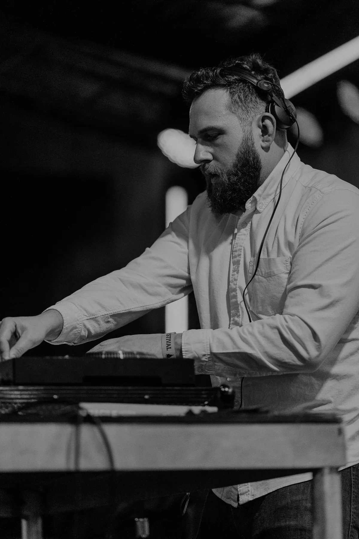 Kris Falco mixing at an Okanagan wedding reception